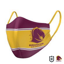 Load image into Gallery viewer, Brisbane Broncos Face Mask - The Mask Life. 
