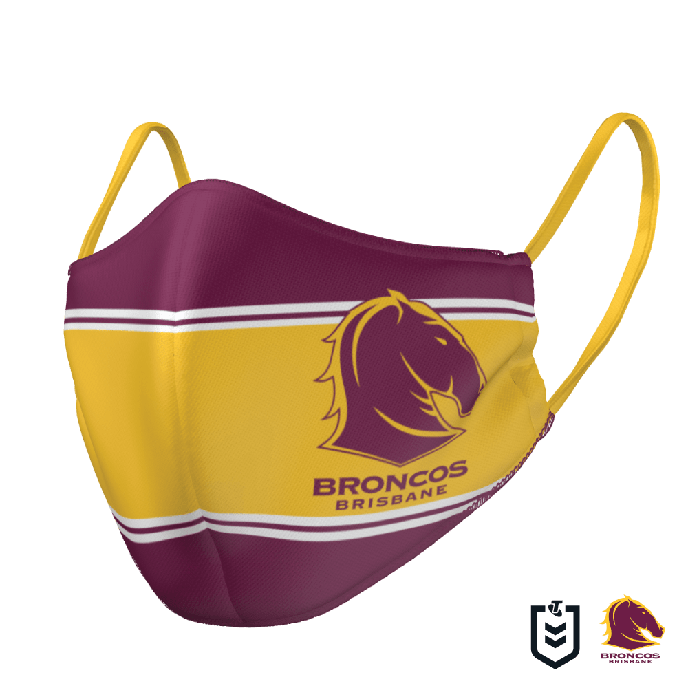 Brisbane Broncos Face Mask - The Mask Life. 