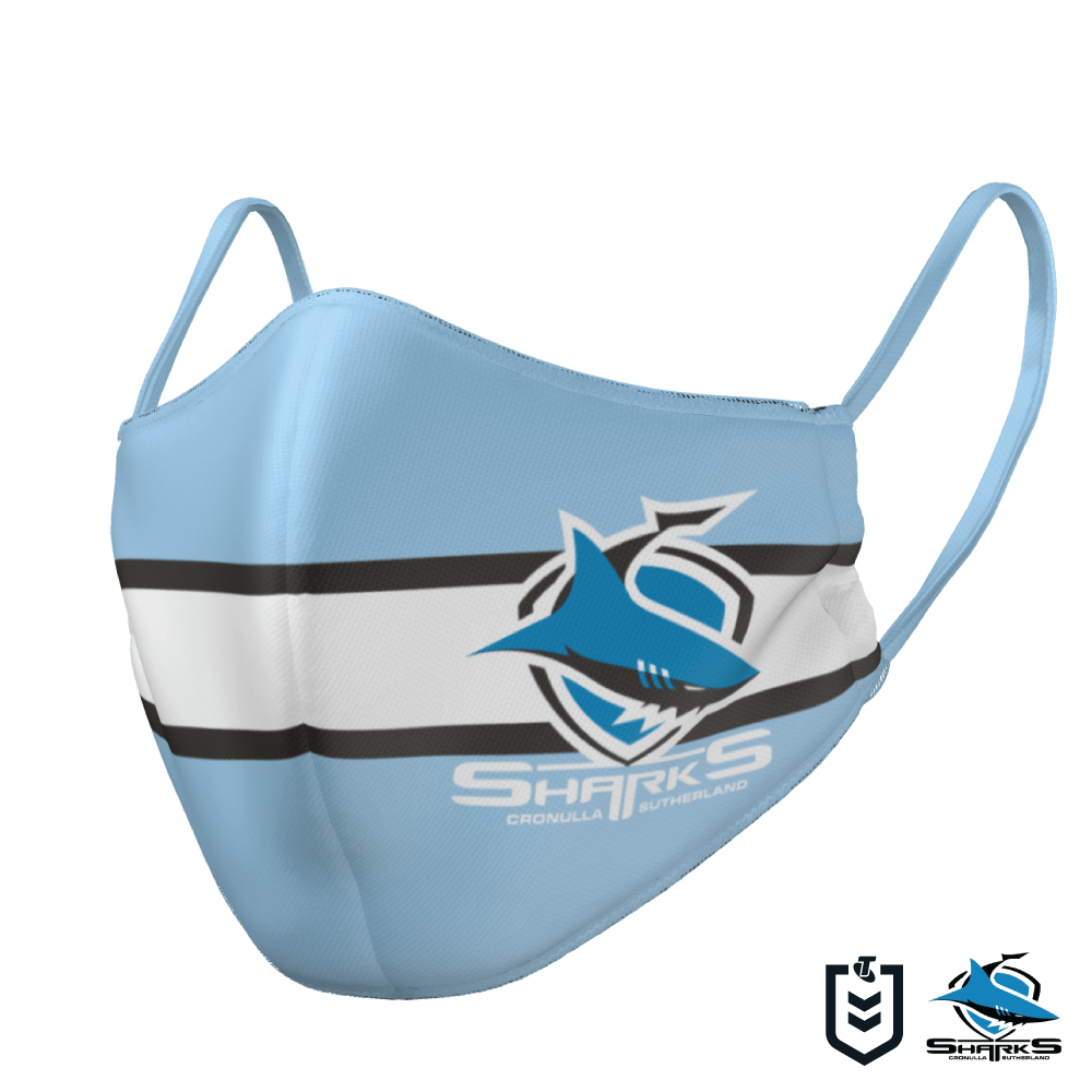 Cronulla Sharks Face Mask - The Mask Life.  Face Masks