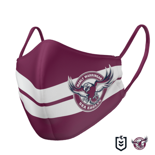 Manly Sea Eagles Face Mask - The Mask Life.  Face Masks